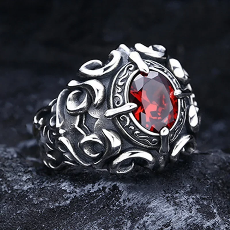 Anel Dark Ruby - Prata 925