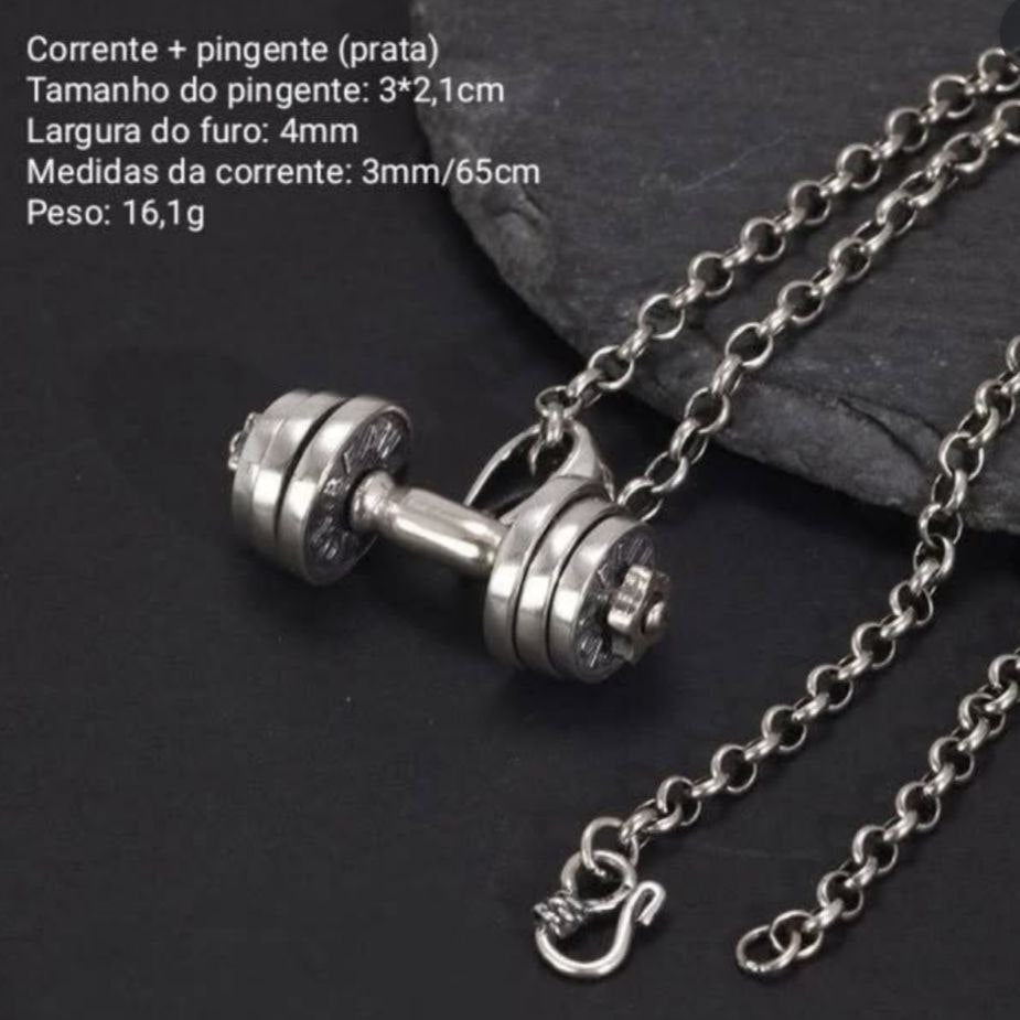 Colar Halter No Pain No Gain - Prata 925