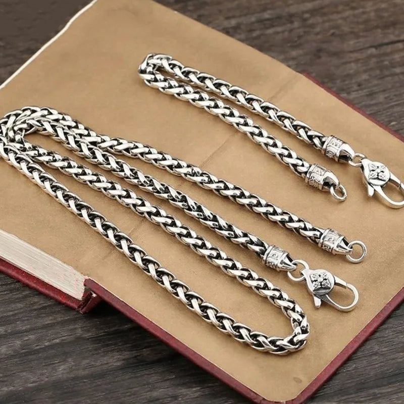 Pulseira/Corrente Budista Mantra Vajra - Prata 925 (5mm) NOVO