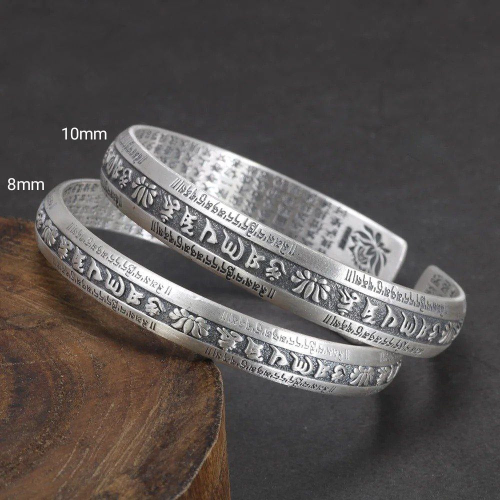 Bracelete Mantra Seis Sílabas - Prata 999