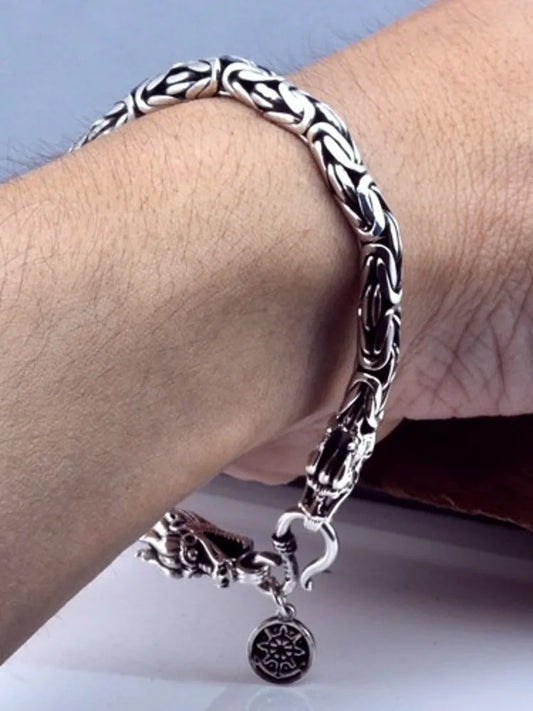 Pulseira de Bali Cabeça de Dragão - Prata 925