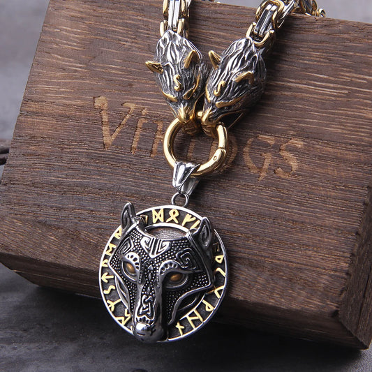 Amuleto Viking - Martelo de Thor & Lobo Nórdico