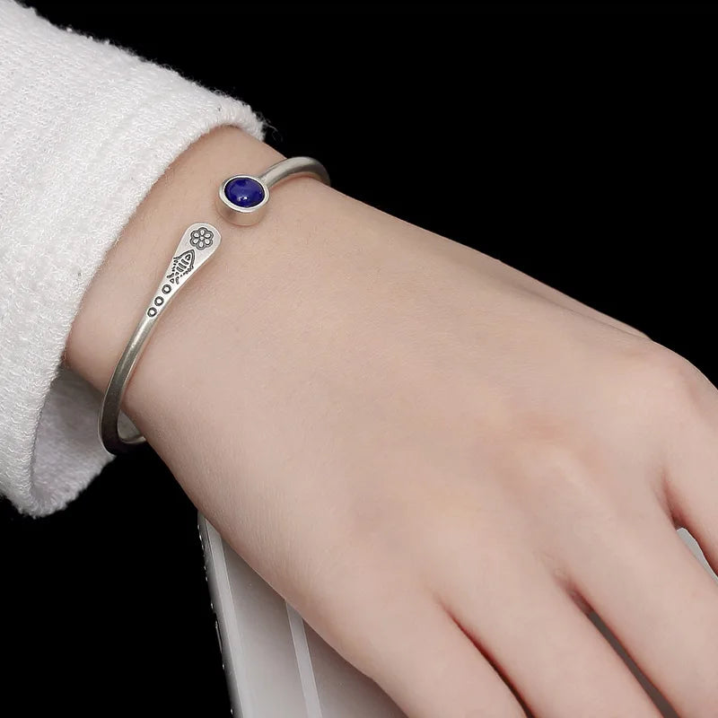 Bracelete Proteção Budista – Pedra & Prata 925 (Ajustável)