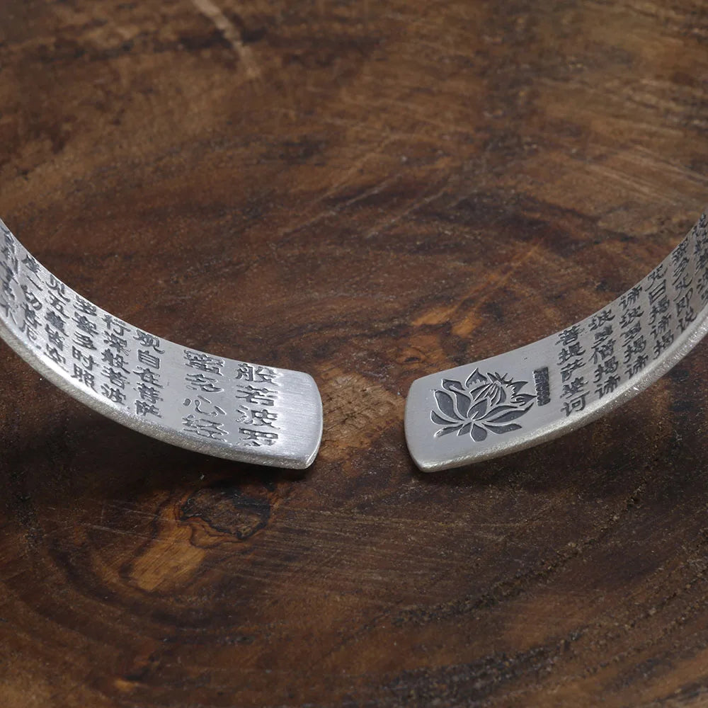 Bracelete Mantra Seis Sílabas - Prata 999