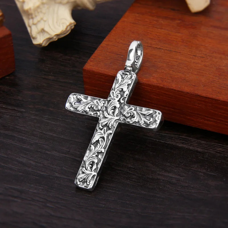 Pingente Cruz Águia Imperial - Prata 925 com Zircônia Verde