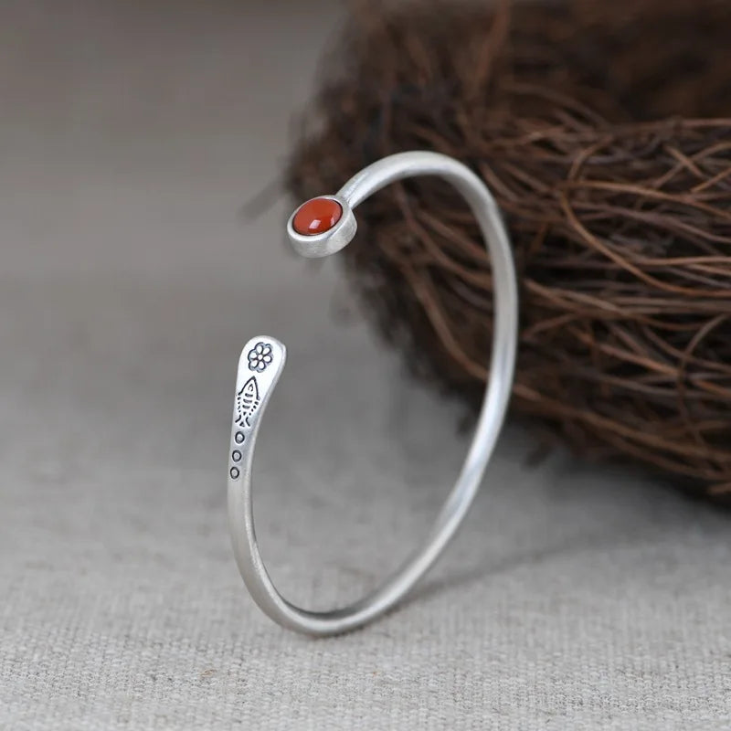 Bracelete Proteção Budista – Pedra & Prata 925 (Ajustável)
