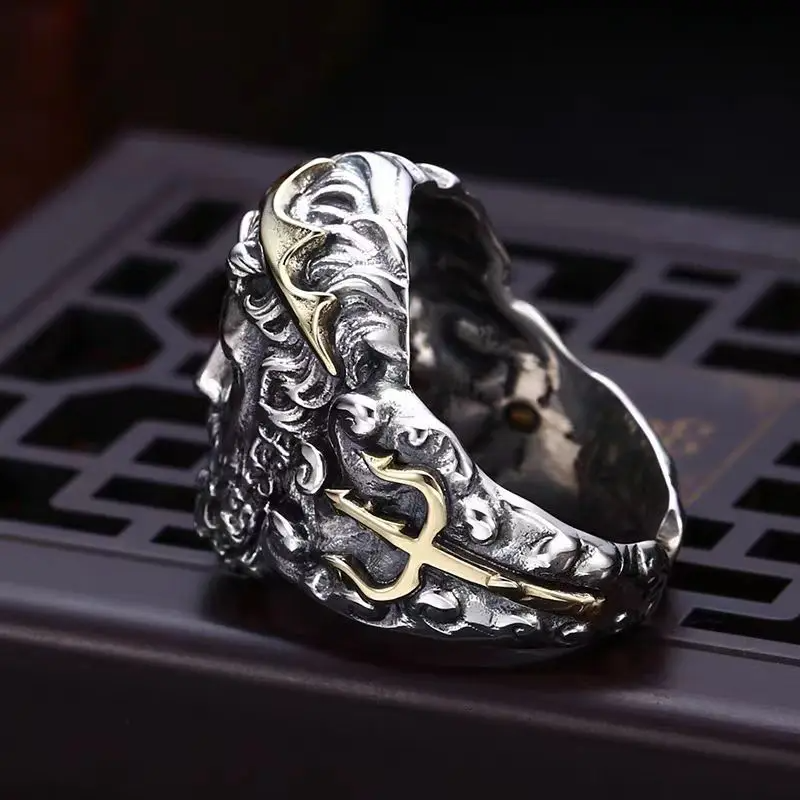 Anel Poseidon - Prata 925 (Ajustável)