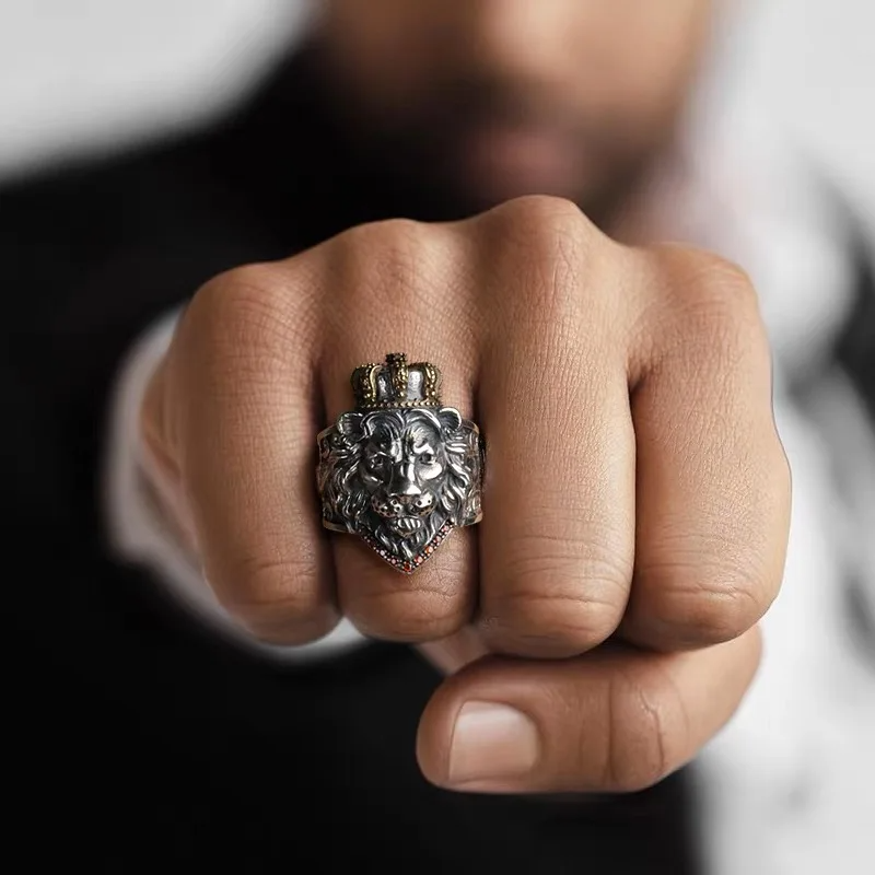 Anel Lion King - Prata 925 (Ajustável)