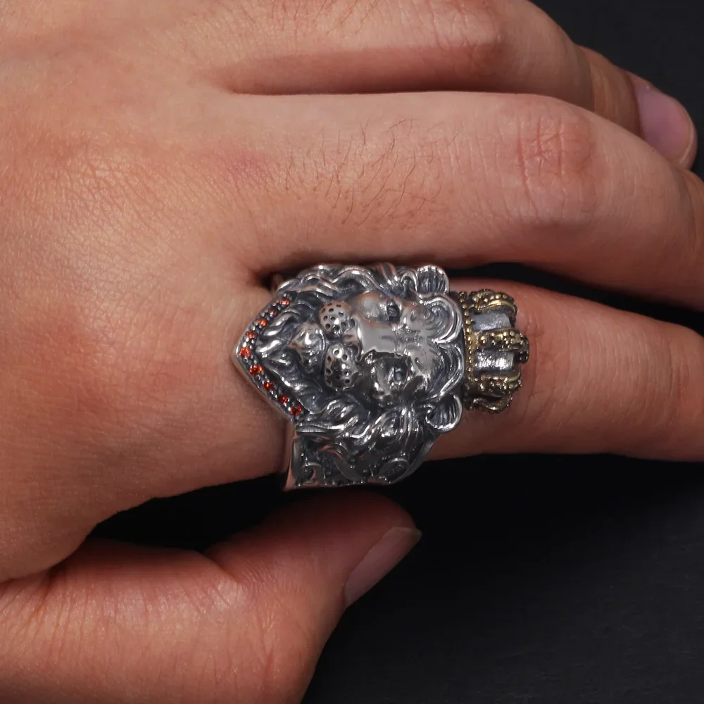 Anel Lion King - Prata 925 (Ajustável)