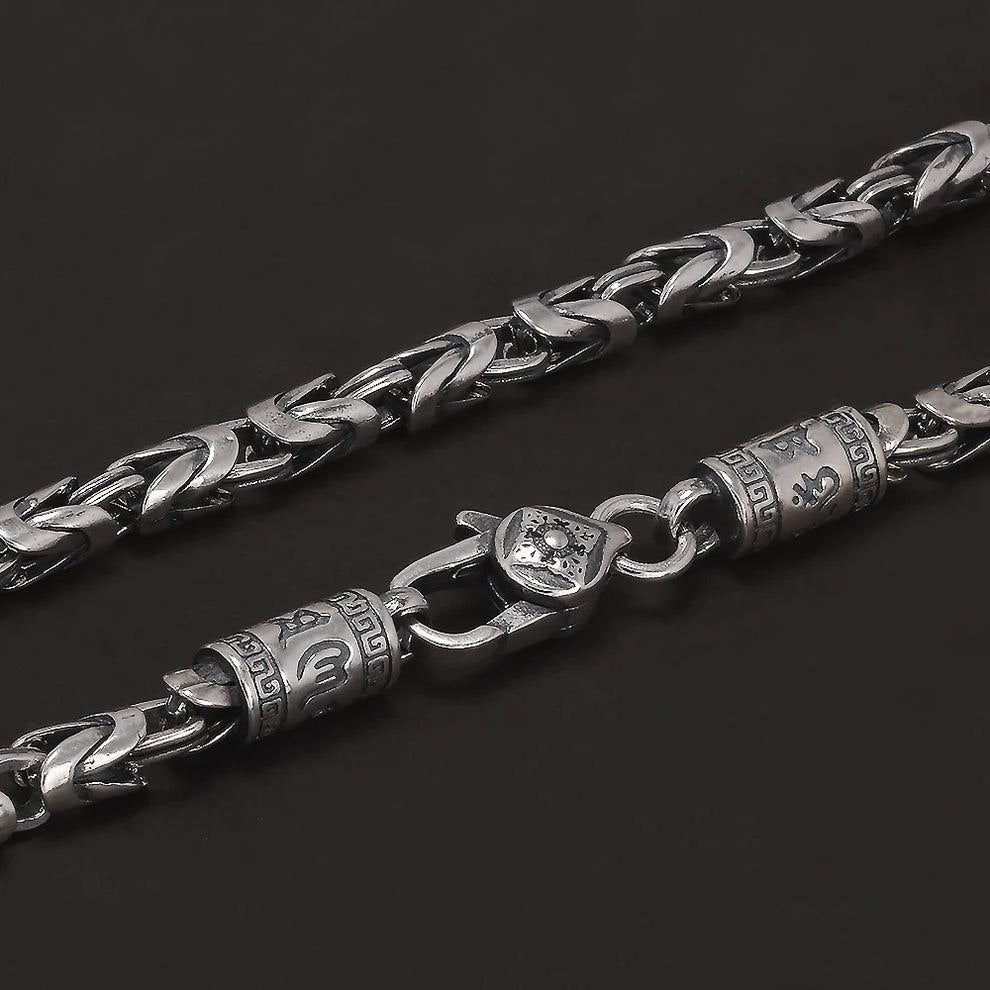 Corrente de Bali Mantra do Dragão – Prata 925 (4mm)