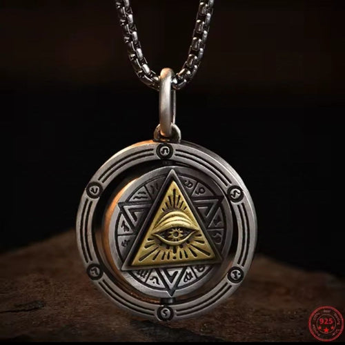 Amuleto Pingente Rotativo Olho Que Tudo Vê - Prata 925