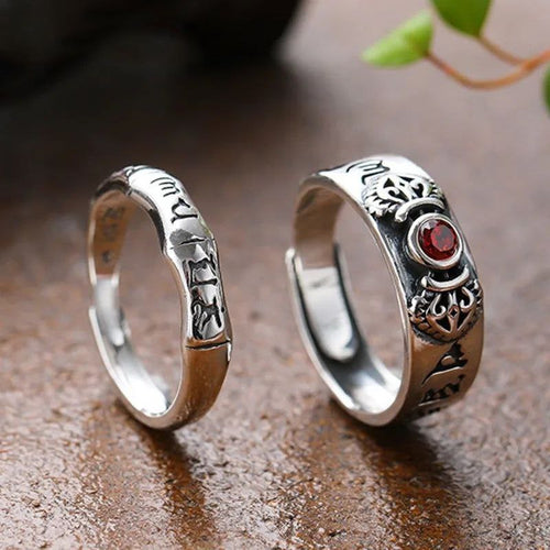 Anel Budista - Prata 925 (Ajustável)