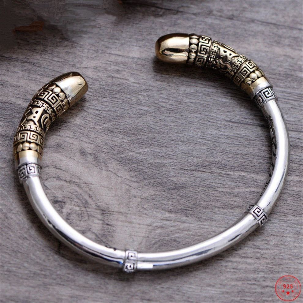 Bracelete Vintage Tibetano - Prata 925 e Bronze