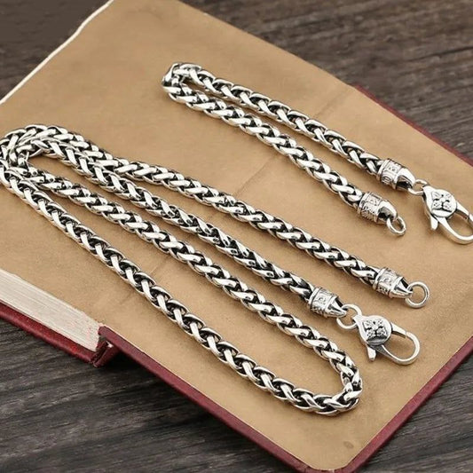 Pulseira/Corrente Budista Mantra Vajra - Prata 925 (5mm) NOVO