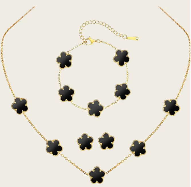 Kit Trevo da Sorte Virgínia: Compre 1 Leve 3! Colar + Pulseira + Brincos