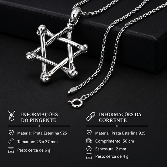 Colar Estrela de Davi - Prata 925