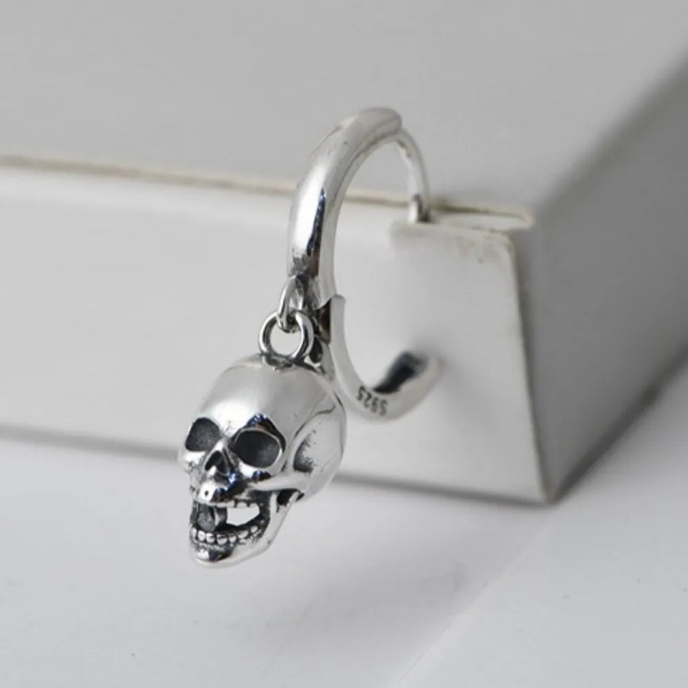 Brincos Vintage Skull - Prata 925