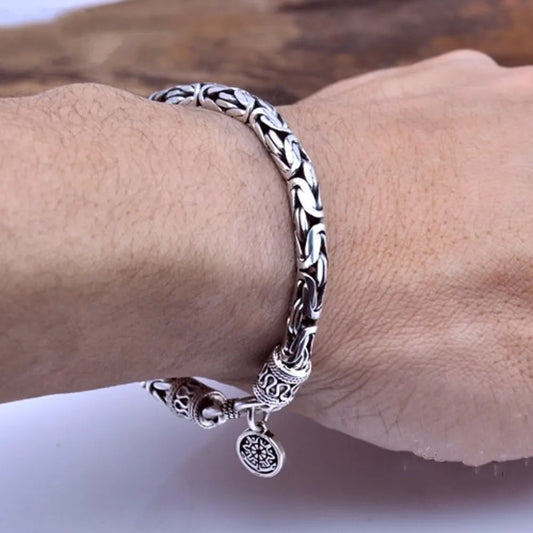 Pulseira de Bali com Amuleto ( Proteção, Sorte e Riqueza) - Prata 925