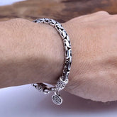 Pulseira de Bali com Pingente da Sorte - Prata 925
