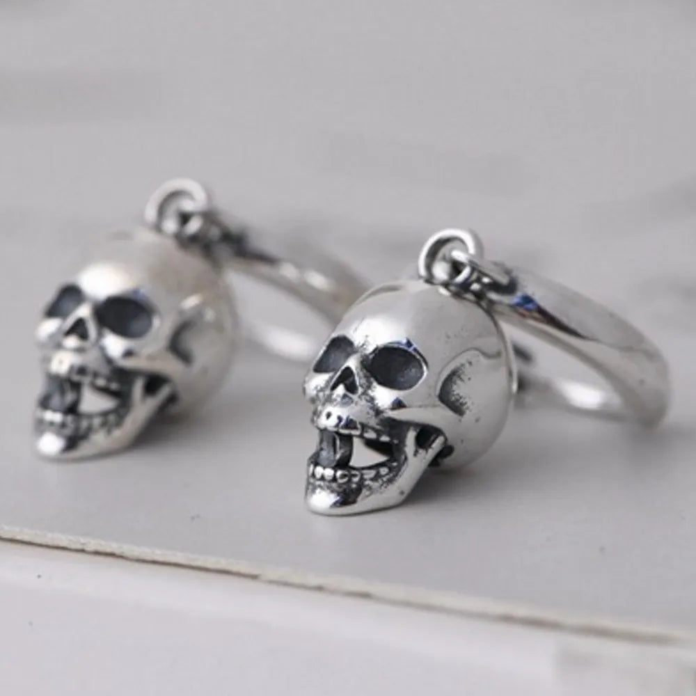 Brincos Vintage Skull - Prata 925