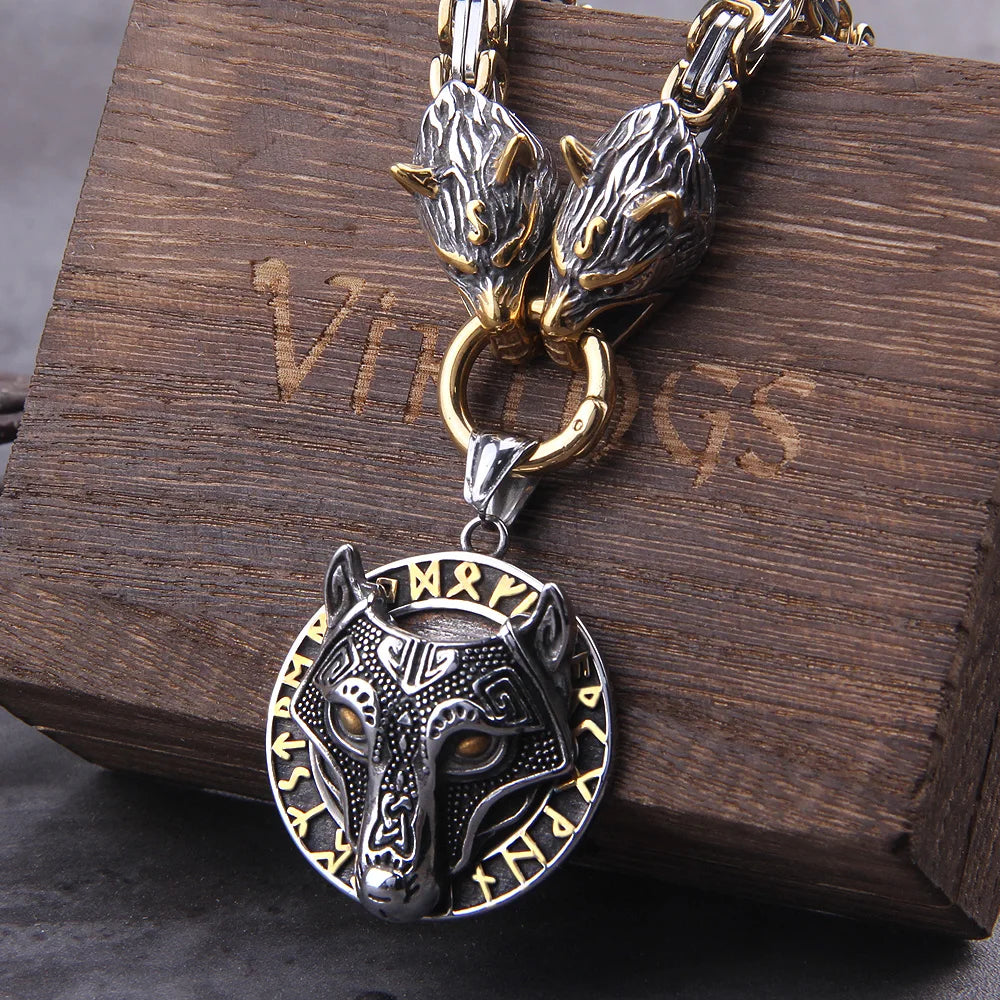 Amuleto Viking - Martelo de Thor & Lobo Nórdico