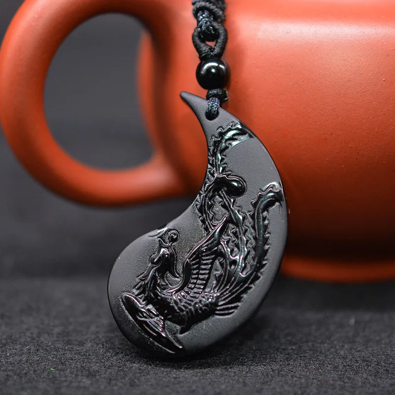 Amuleto Yin Yang Dragão e Fênix (2 peças)