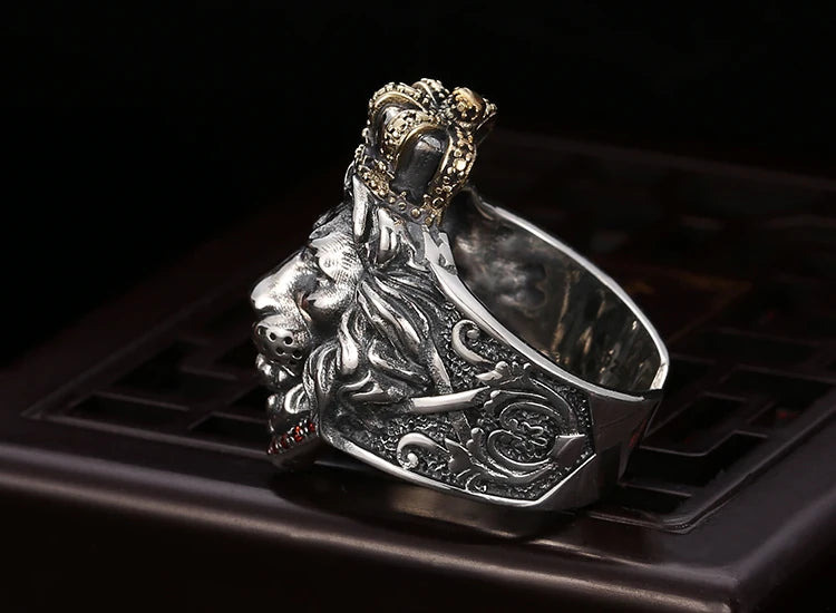 Anel Lion King - Prata 925 (Ajustável)