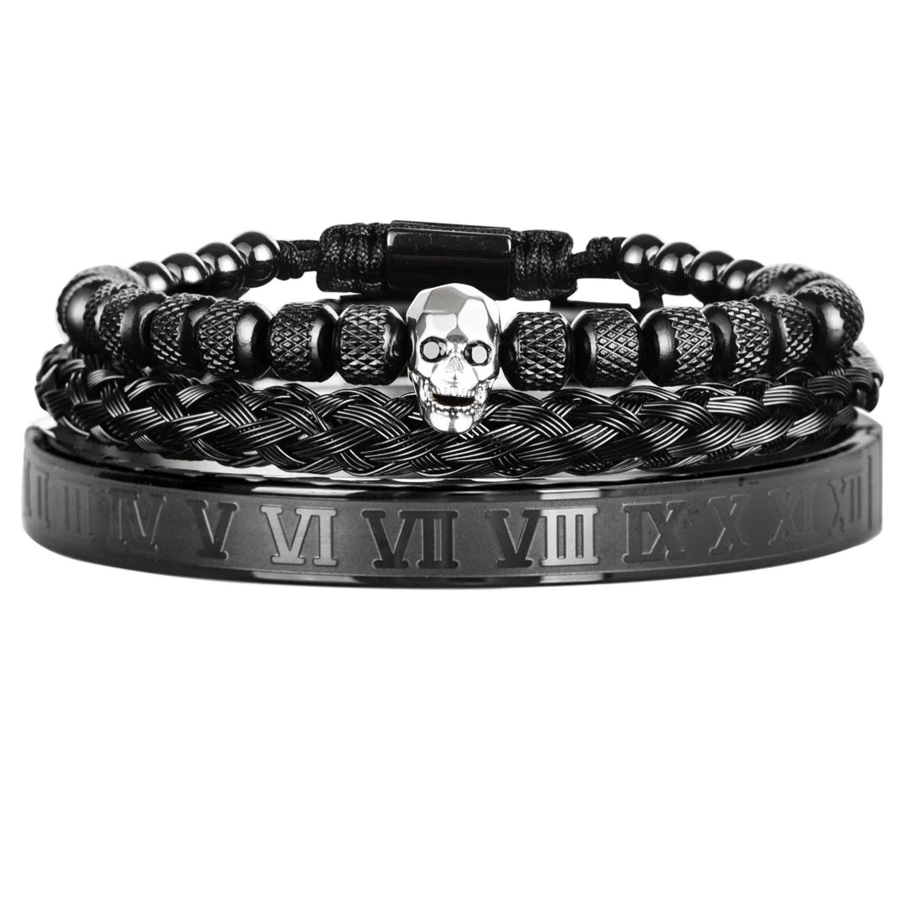 Kit Luxury Skull - Aço Inoxidável (3 peças)
