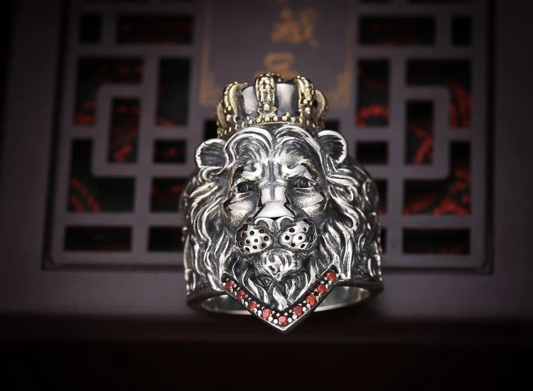 Anel Lion King - Prata 925 (Ajustável)