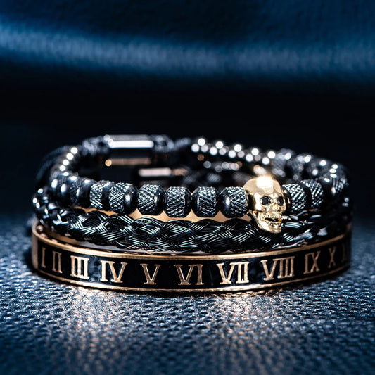Kit Luxury Skull - Aço Inoxidável (3 peças)