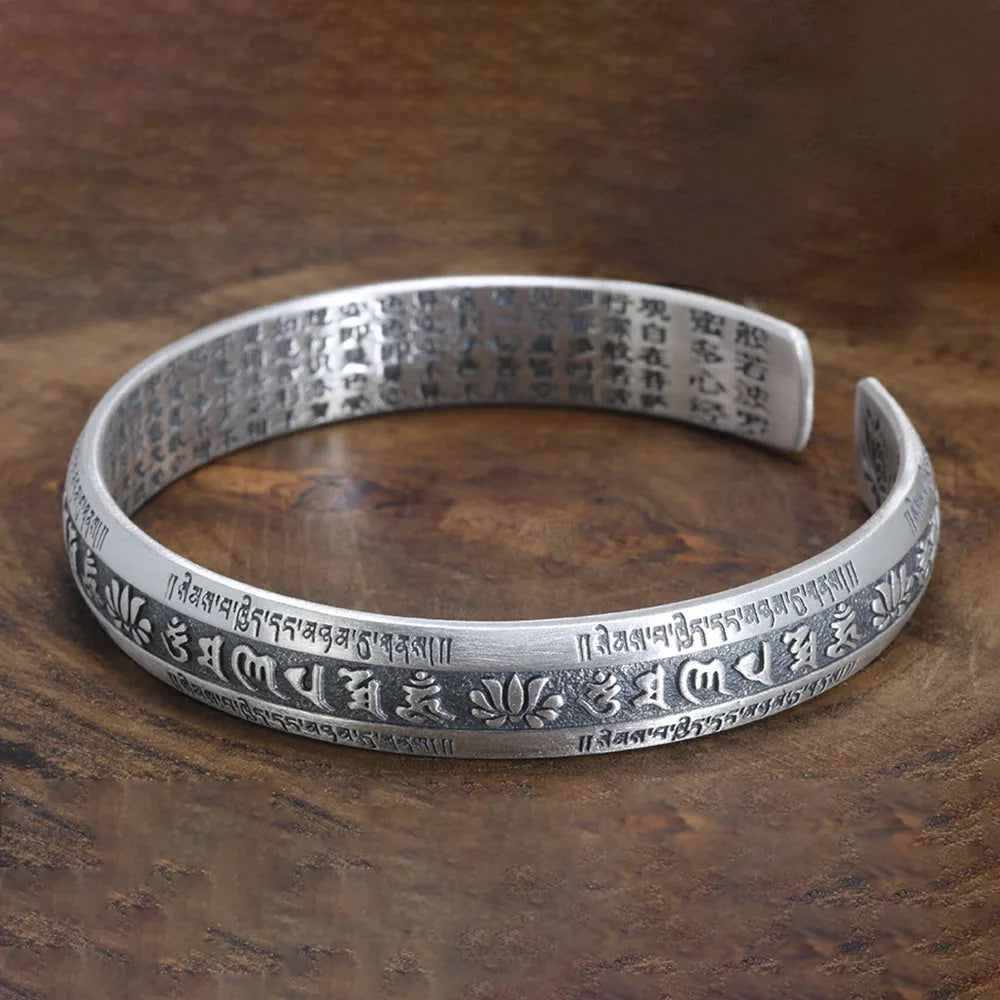 Bracelete Mantra Seis Sílabas - Prata 999