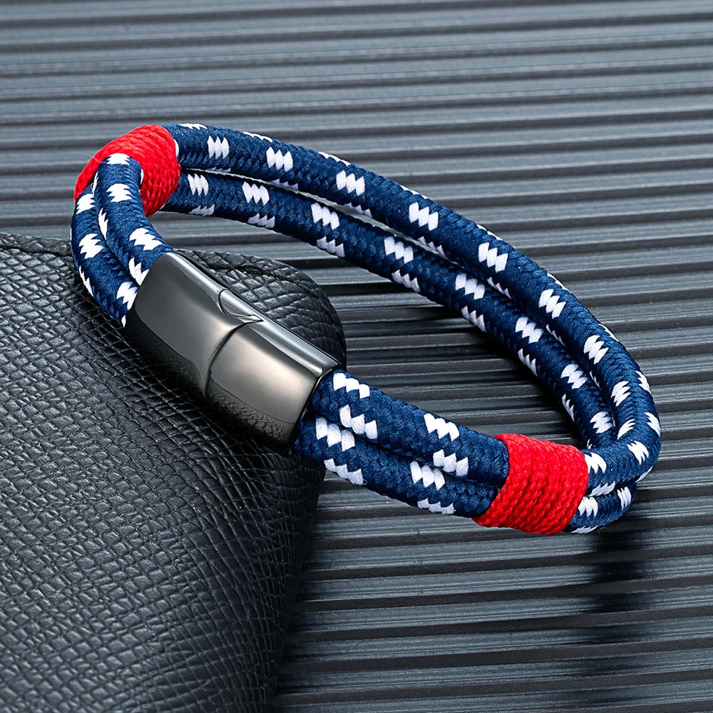 Pulseira Nauticus – Dupla Corda Náutica e Aço Inoxidável