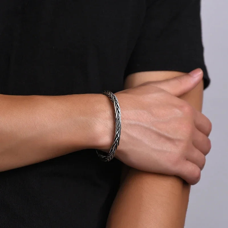 Bracelete Dário - Prata 925 6mm (ajustável)