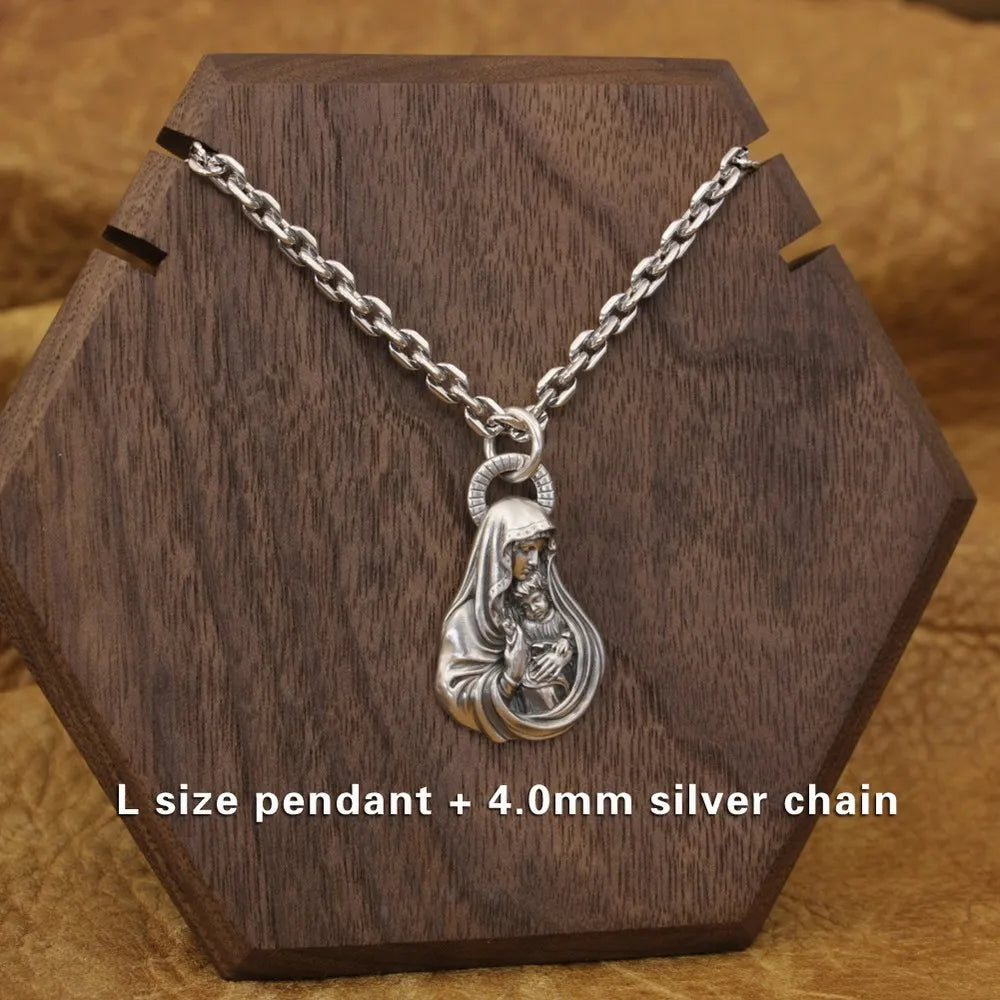 PINGENTE MÃE DE JESUS - PRATA 925