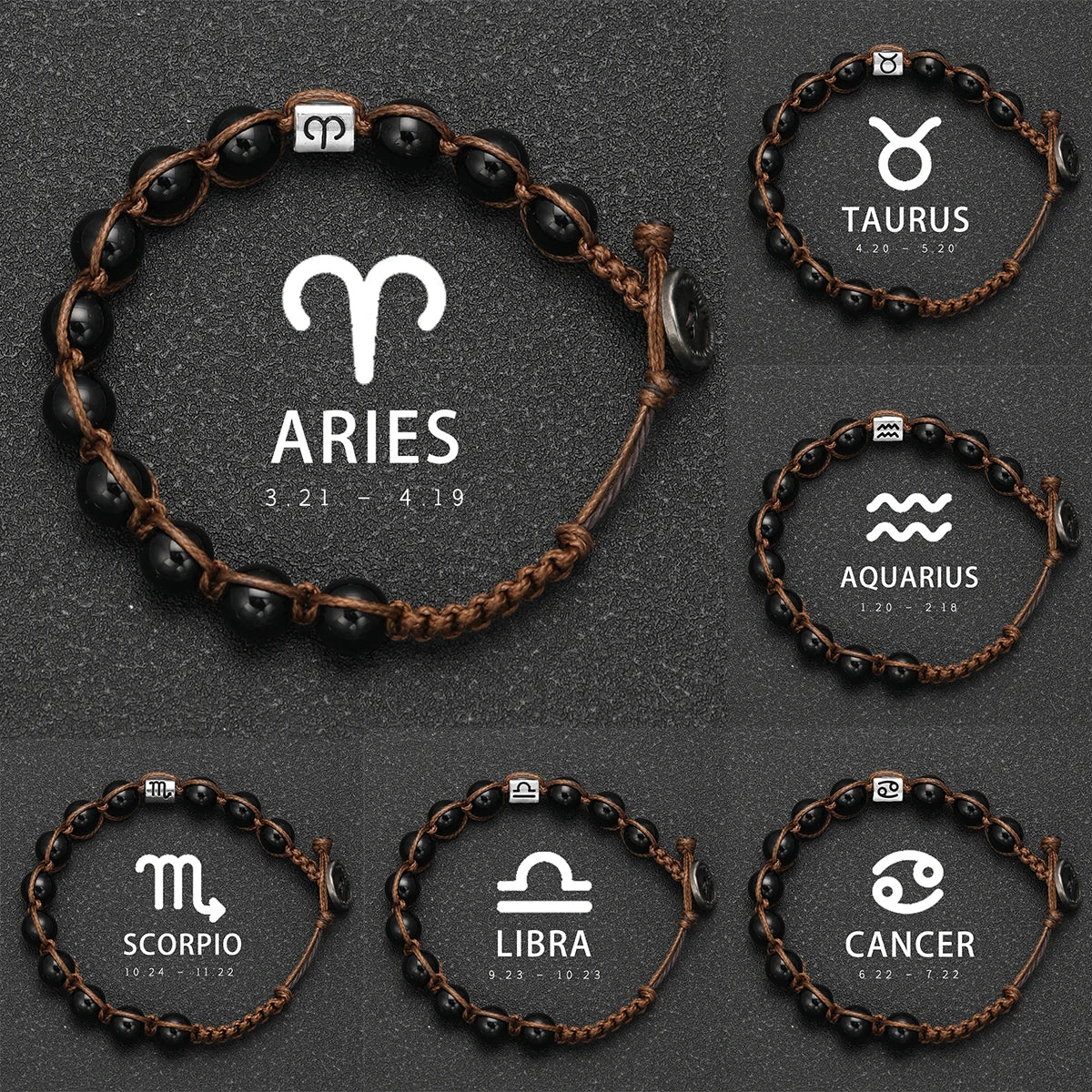 Pulseira Signus - Pedra Obsidiana Negra (Ajustável)