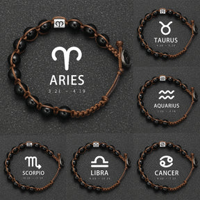 Pulseira Signus - Pedra Obsidiana Negra (Ajustável)