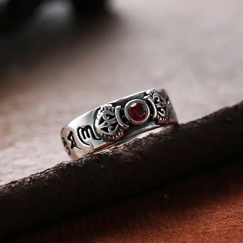 Anel Budista - Prata 925 (Ajustável)