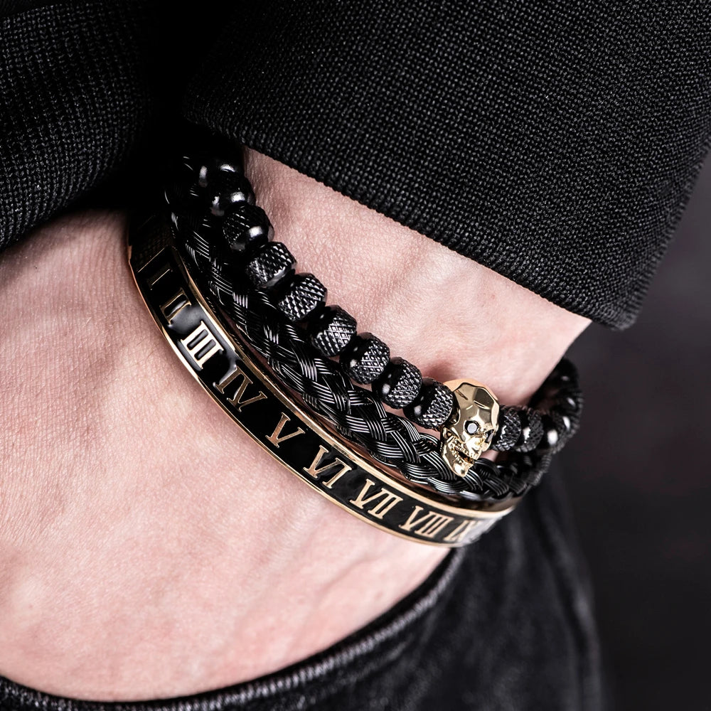 Kit Luxury Skull - Aço Inoxidável (3 peças)