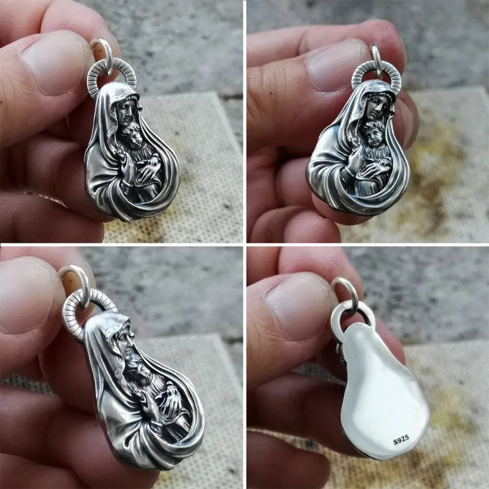 PINGENTE MÃE DE JESUS - PRATA 925