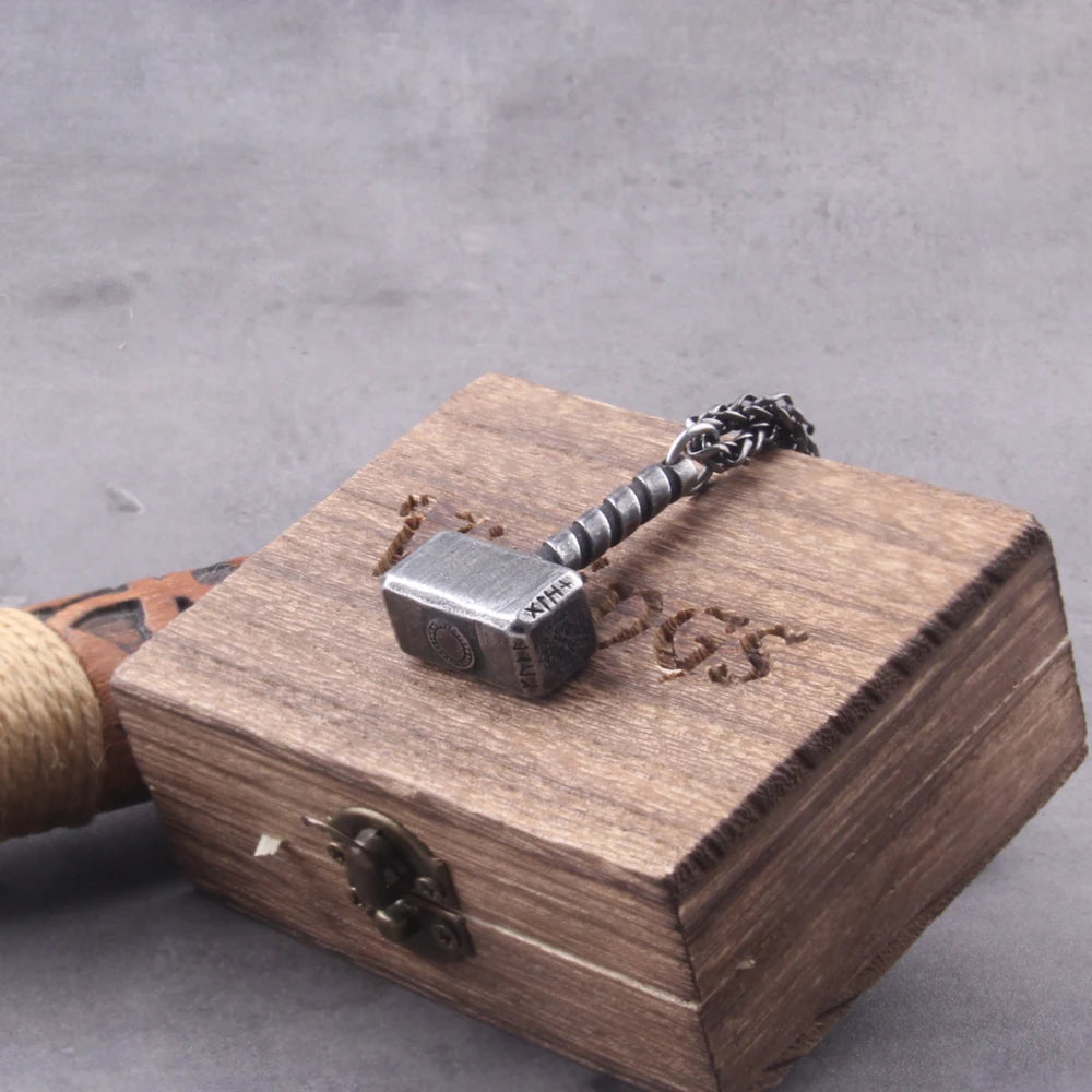 Colar Mjölnir Viking - Aço Inoxidável