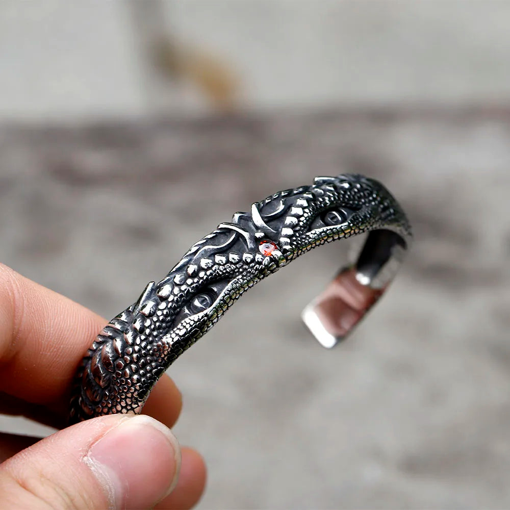 Bracelete Dragão de Valhalla - Aço Inoxidável