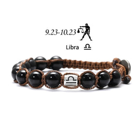 Pulseira Signus - Pedra Obsidiana Negra (Ajustável)