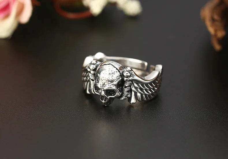 Anel Skull - Prata 925 (Ajustável)