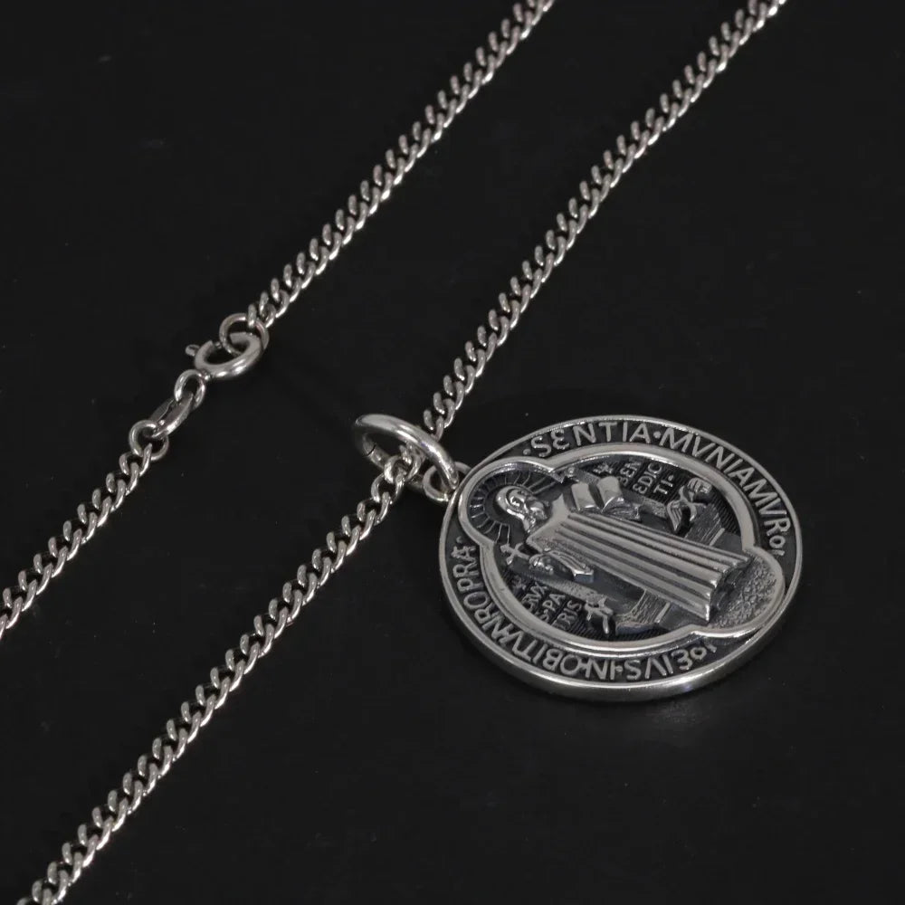 Colar Medalhão São Bento - Prata 925