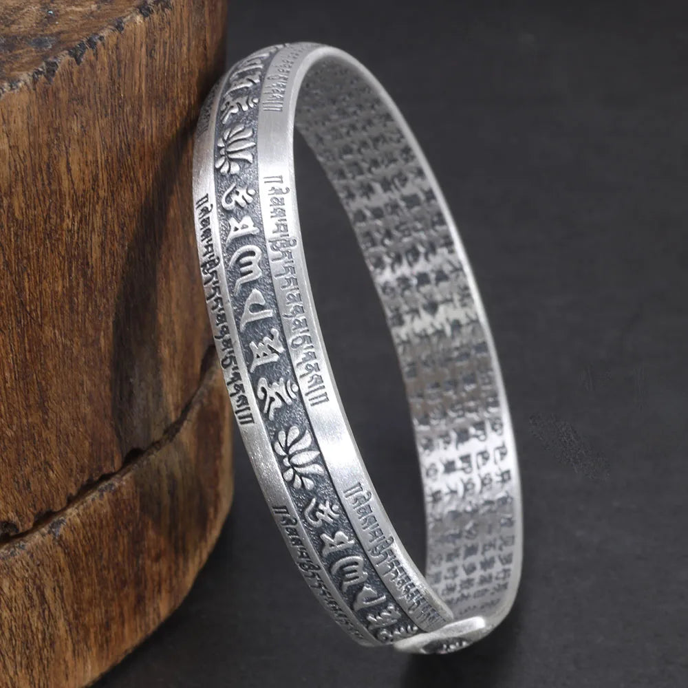 Bracelete Mantra Seis Sílabas - Prata 999
