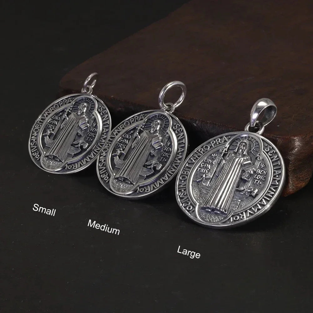 Colar Medalhão São Bento - Prata 925