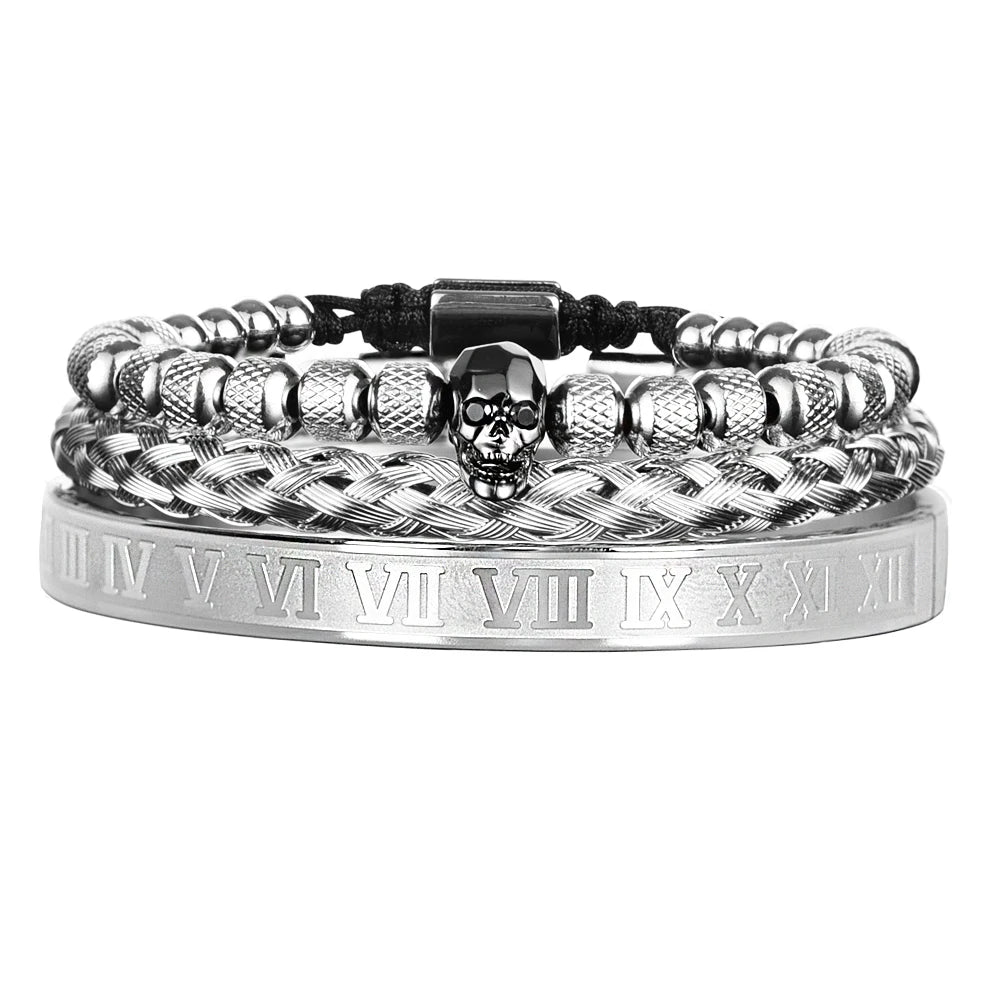 Kit Luxury Skull - Aço Inoxidável (3 peças)