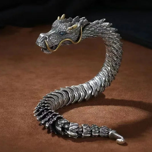 Pulseira Dragon - Banhanda a Prata Antiga