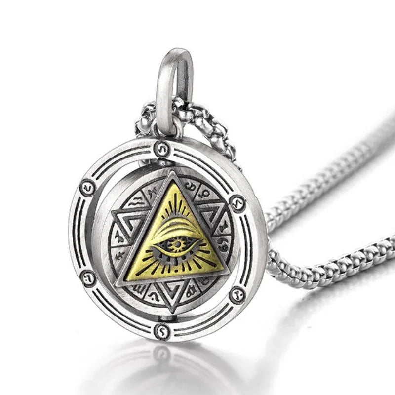 Amuleto Pingente Rotativo Olho Que Tudo Vê - Prata 925