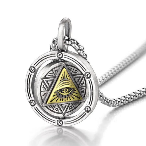 Amuleto Pingente Rotativo Olho Que Tudo Vê - Prata 925